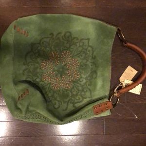 Lucky Brand - Green Suede Shoulder Bag